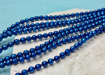 5-6 mm Gray Baby Pink Royal Blue Color Baby Edison Baroque Freshwater Pearls Beads #P3365