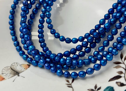 5-6 mm Gray Baby Pink Royal Blue Color Baby Edison Baroque Freshwater Pearls Beads #P3365
