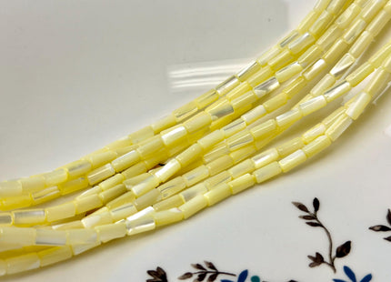 4x8 mm Tube Shape Natural Mother of Pearl Gemstone Beads Multi Yellow Pink Green Purple Blue Mother of Pearl MOP 15.5 Inches Strand #4775