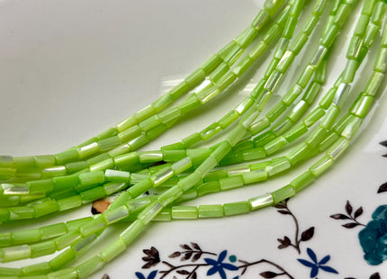 4x8 mm Tube Shape Natural Mother of Pearl Gemstone Beads Multi Yellow Pink Green Purple Blue Mother of Pearl MOP 15.5 Inches Strand #4775