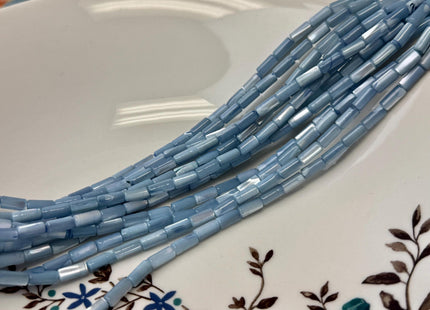 4x8 mm Tube Shape Natural Mother of Pearl Gemstone Beads Multi Yellow Pink Green Purple Blue Mother of Pearl MOP 15.5 Inches Strand #4775