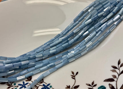 4x8 mm Tube Shape Natural Mother of Pearl Gemstone Beads Multi Yellow Pink Green Purple Blue Mother of Pearl MOP 15.5 Inches Strand #4775