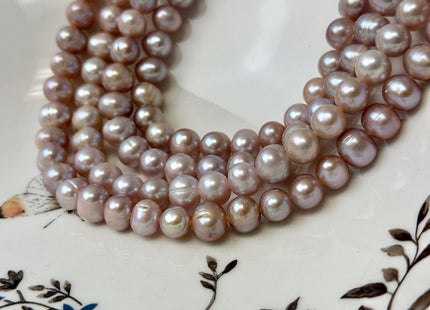 9 mm Natural Mauve Pink Potato High Luster Freshwater Pearl 14.5 Inches Strand 47 Beads #P3446