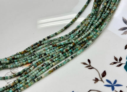 2x2 mm Micro Faceted Cube Dice Square Shape Multi Green Brown Color Africa Turquoise Beads 15.5 Inches 200 Pieces #4790