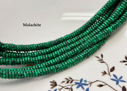 2x6 mm Smooth Rondelle Mixed Jade Jasper Malachite Quartz Amazonite Opal Green Pink Yellow Clear Gemstone Beads 15.5 Inches Strand #4784