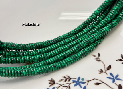 2x6 mm Smooth Rondelle Mixed Jade Jasper Malachite Quartz Amazonite Opal Green Pink Yellow Clear Gemstone Beads 15.5 Inches Strand #4784
