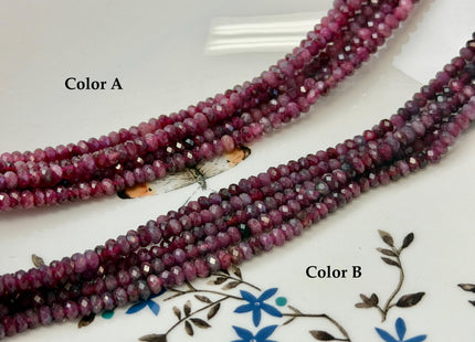 2.5-3x4mm Faceted Rondelle Natural Multi Pink Tourmaline Gemstone Beads 15 Inches Strand 150 Beads #4816