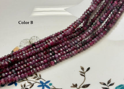 2.5-3x4mm Faceted Rondelle Natural Multi Pink Tourmaline Gemstone Beads 15 Inches Strand 150 Beads #4816