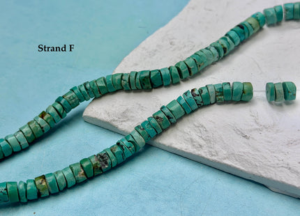 One-Of-A-Kind 7-9mm AAA Natural Turquoise Heishi Rondelle Shape Natural Color Turquoise Gemstones 15.5 Inches Strand #4817