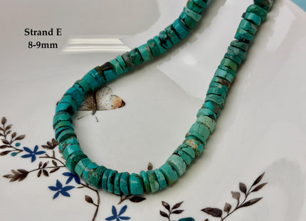 One-Of-A-Kind 7-9mm AAA Natural Turquoise Heishi Rondelle Shape Natural Color Turquoise Gemstones 15.5 Inches Strand #4817