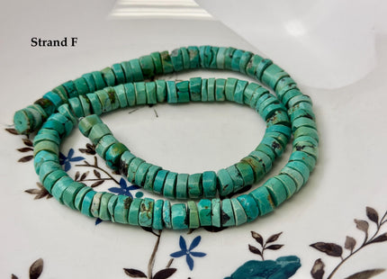 One-Of-A-Kind 7-9mm AAA Natural Turquoise Heishi Rondelle Shape Natural Color Turquoise Gemstones 15.5 Inches Strand #4817