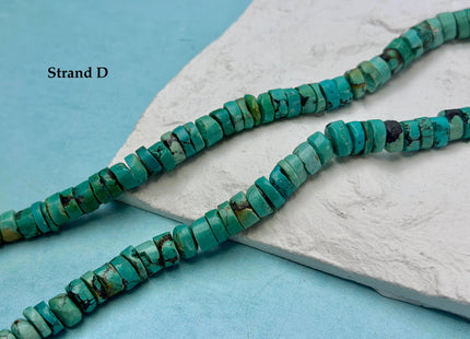 One-Of-A-Kind 7-9mm AAA Natural Turquoise Heishi Rondelle Shape Natural Color Turquoise Gemstones 15.5 Inches Strand #4817