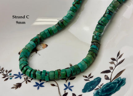 One-Of-A-Kind 7-9mm AAA Natural Turquoise Heishi Rondelle Shape Natural Color Turquoise Gemstones 15.5 Inches Strand #4817