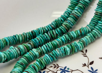 10-14mm AAA Natural Turquoise Rondelle Disc Shape Natural Color Turquoise Gemstones 16 Inches Strand #4819