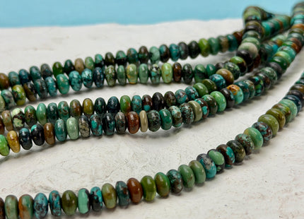 5 mm 6 mm 100% All Natural Turquoise Rondelle Beads, Genuine All Natural Multi Color Turquoise Gemstone #2224