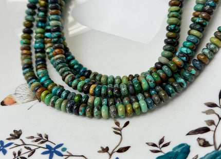 5 mm 6 mm 100% All Natural Turquoise Rondelle Beads, Genuine All Natural Multi Color Turquoise Gemstone #2224