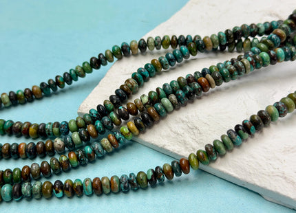 5 mm 6 mm 100% All Natural Turquoise Rondelle Beads, Genuine All Natural Multi Color Turquoise Gemstone #2224