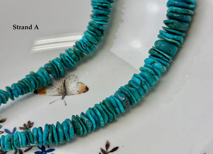 One-Of-A-Kind 7-32mm Natural Turquoise Graduated Rondelle Disc Shape Natural Color Turquoise Gemstones 15.5 Inches Strand #4821