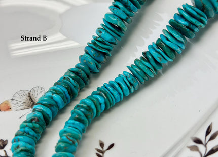 One-Of-A-Kind 7-32mm Natural Turquoise Graduated Rondelle Disc Shape Natural Color Turquoise Gemstones 15.5 Inches Strand #4821