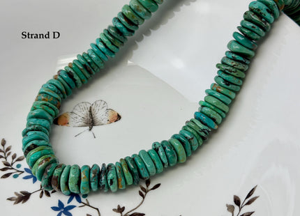 One-Of-A-Kind 12-14mm AAA Natural Turquoise Rondelle Disc Shape Natural Color Turquoise Gemstones 16 Inches Strand #4822