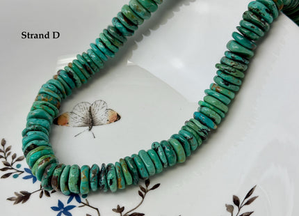 One-Of-A-Kind 12-14mm AAA Natural Turquoise Rondelle Disc Shape Natural Color Turquoise Gemstones 16 Inches Strand #4822