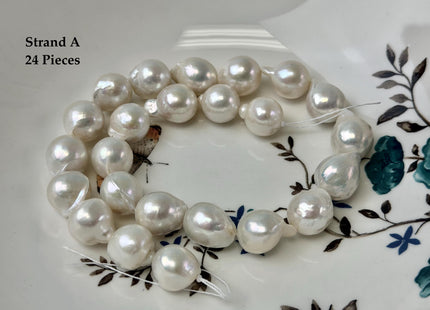 One-Of-A-Kind 9-13x11-19 mm Jumbo Size Baroque Freshwater Pearl Beads Genuine Natural White Freshwater Edison Baroque Pearls #P3371