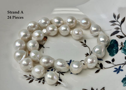 One-Of-A-Kind 9-13x11-19 mm Jumbo Size Baroque Freshwater Pearl Beads Genuine Natural White Freshwater Edison Baroque Pearls #P3371