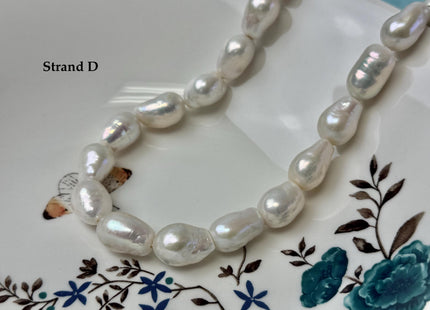 One-Of-A-Kind 9-13x11-19 mm Jumbo Size Baroque Freshwater Pearl Beads Genuine Natural White Freshwater Edison Baroque Pearls #P3371