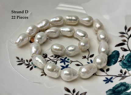 One-Of-A-Kind 9-13x11-19 mm Jumbo Size Baroque Freshwater Pearl Beads Genuine Natural White Freshwater Edison Baroque Pearls #P3371
