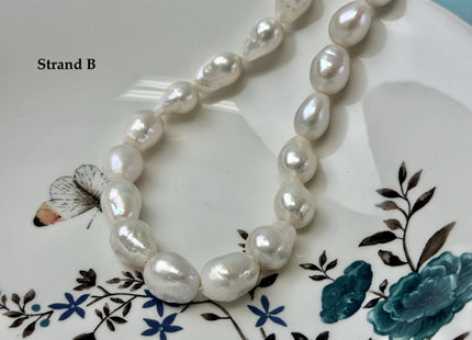 One-Of-A-Kind 9-13x11-19 mm Jumbo Size Baroque Freshwater Pearl Beads Genuine Natural White Freshwater Edison Baroque Pearls #P3371