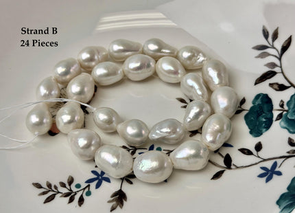 One-Of-A-Kind 9-13x11-19 mm Jumbo Size Baroque Freshwater Pearl Beads Genuine Natural White Freshwater Edison Baroque Pearls #P3371