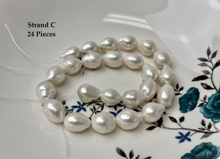 One-Of-A-Kind 9-13x11-19 mm Jumbo Size Baroque Freshwater Pearl Beads Genuine Natural White Freshwater Edison Baroque Pearls #P3371