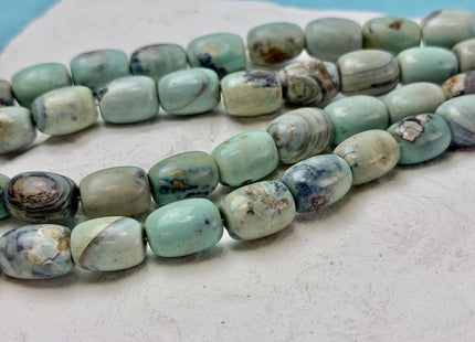 10x14mm 13x18mm Natural Dragon Skin Agate Gemstone Smooth Barrel Shape Blue Green Brown Color Agate Beads Large 1.5mm Hole #4823