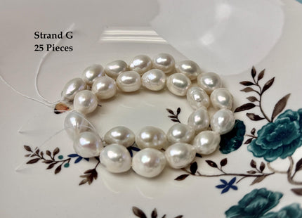 One-Of-A-Kind 9-13x11-19 mm Jumbo Size Baroque Freshwater Pearl Beads Genuine Natural White Freshwater Edison Baroque Pearls #P3371