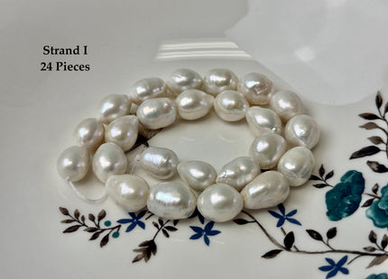 One-Of-A-Kind 9-13x11-19 mm Jumbo Size Baroque Freshwater Pearl Beads Genuine Natural White Freshwater Edison Baroque Pearls #P3371