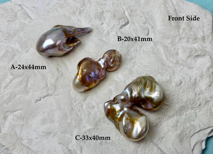 One-Of-A-Kind 19-33x28-41 mm AAA Very Rare Jumbo Natural Mauve Pink Baroque Pearl Iridescent Nugget Baroque Pearl Beads For Pendant #P1215-B