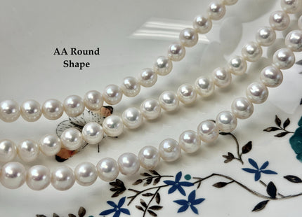 8 mm AA Semi Round Natural White Cultured Freshwater Pearls Genuine Natural Pearl Beads Lustrous Natural White Bridal Pearls #201