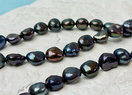 9-10x11-13 mm AAA Black Peacock Keshi Rice Nugget Freshwater Pearls High Luster Keshi Pearl Beads #P3382