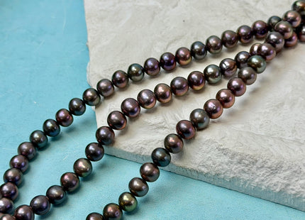 6-7mm 7-8mmDark Peacock or Purplish Peacock Color Freshwater Potato Pearls #1414