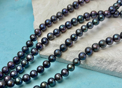6-7mm 7-8mmDark Peacock or Purplish Peacock Color Freshwater Potato Pearls #1414