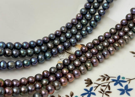 6-7mm 7-8mmDark Peacock or Purplish Peacock Color Freshwater Potato Pearls #1414