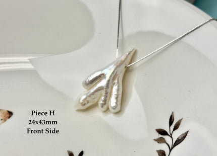 One-Of-A-Kind AAA Rare Natural White Pink Chicken Feet Shape Large 1.2mm Hole Top Drilled Pearl Beads High Luster Jumbo Size Pearl #P3443