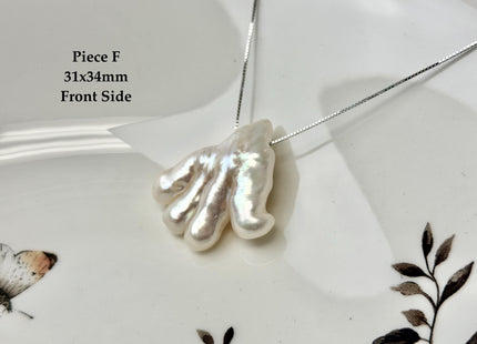 One-Of-A-Kind AAA Rare Natural White Pink Chicken Feet Shape Large 1.2mm Hole Top Drilled Pearl Beads High Luster Jumbo Size Pearl #P3443