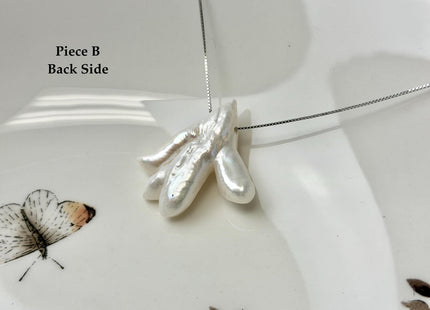 One-Of-A-Kind AAA Rare Natural White Pink Chicken Feet Shape Large 1.2mm Hole Top Drilled Pearl Beads High Luster Jumbo Size Pearl #P3443