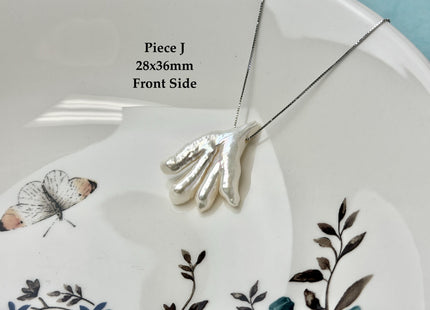 One-Of-A-Kind AAA Rare Natural White Pink Chicken Feet Shape Large 1.2mm Hole Top Drilled Pearl Beads High Luster Jumbo Size Pearl #P3443