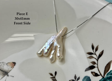 One-Of-A-Kind AAA Rare Natural White Pink Chicken Feet Shape Large 1.2mm Hole Top Drilled Pearl Beads High Luster Jumbo Size Pearl #P3443