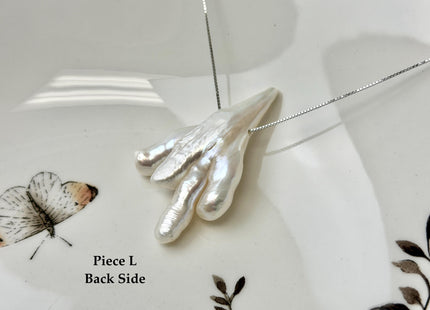 One-Of-A-Kind AAA Rare Natural White Pink Chicken Feet Shape Large 1.2mm Hole Top Drilled Pearl Beads High Luster Jumbo Size Pearl #P3443
