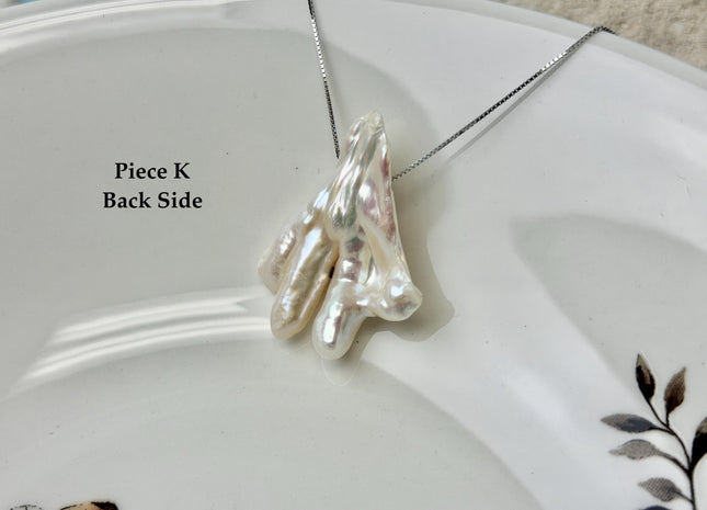 One-Of-A-Kind AAA Rare Natural White Pink Chicken Feet Shape Large 1.2mm Hole Top Drilled Pearl Beads High Luster Jumbo Size Pearl #P3443