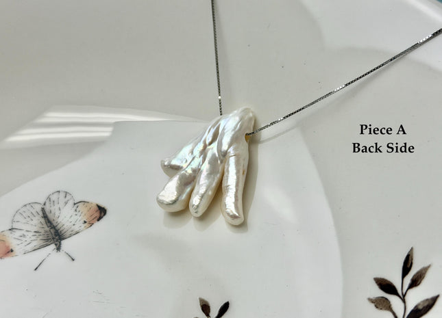 One-Of-A-Kind AAA Rare Natural White Chicken Feet Shape Large 2.2mm Hole Top Drilled Pearl Beads High Luster Jumbo Size Pearl #P3400