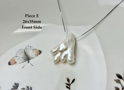 One-Of-A-Kind AAA Rare Natural White Chicken Feet Shape Large 2.2mm Hole Top Drilled Pearl Beads High Luster Jumbo Size Pearl #P3400
